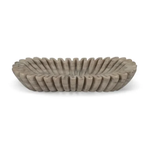 Rift Tan Marble Oval Bowl