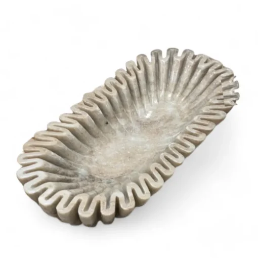 Rift Tan Marble Oval Bowl