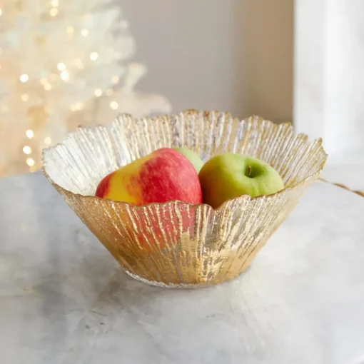 Rufolo Glass Deep Bowl Gold Large