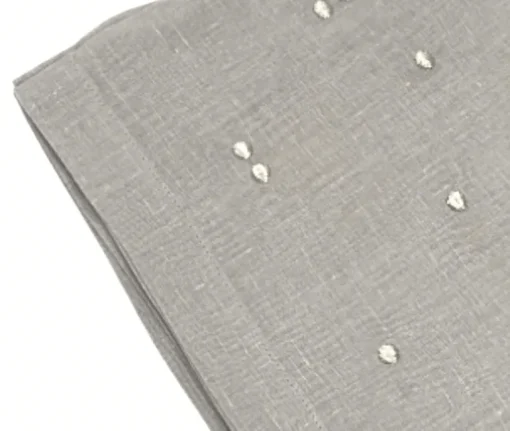 Scattered Embroidered Silver Dots Napkin Set of 4