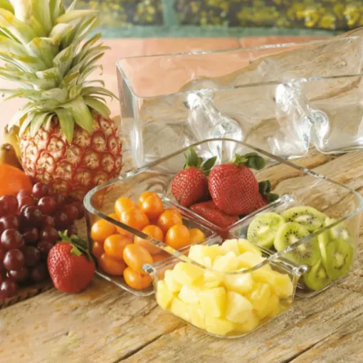 4 Section Square Relish Dish
