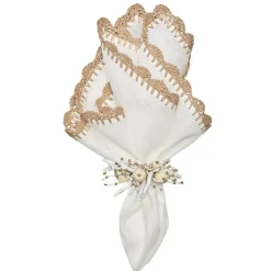 Shell Edge Napkin White & Natural Set of 4