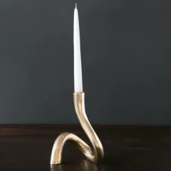 Sierra Serpente Gold Candlestick 8"