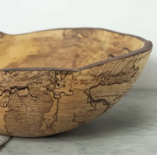 Spalted Maple Oval Wood Bowl 18"