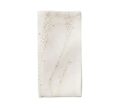 Star Spray Napkin White & Gold & Silver Set of 4