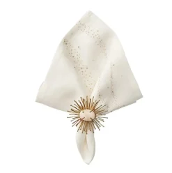 Star Spray Napkin White & Gold & Silver Set of 4