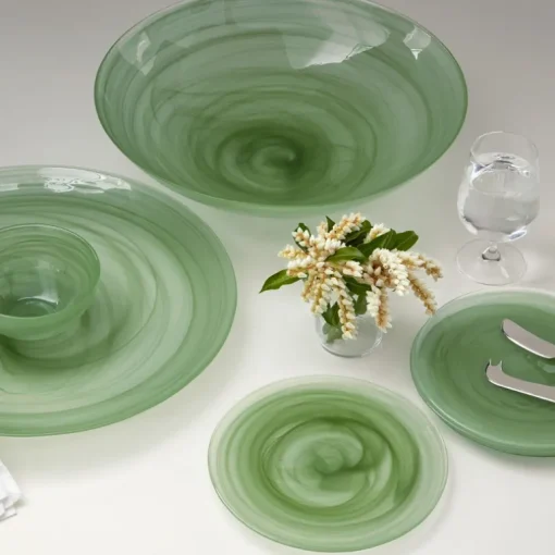 Swirl Alabaste Dinnerware Green Set of 4