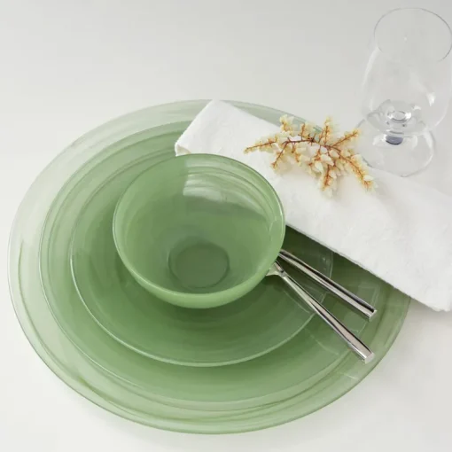 Swirl Alabaste Dinnerware Green Set of 4