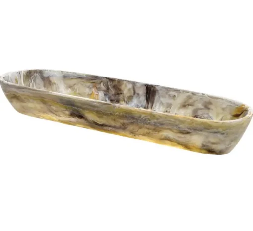 Swirl Resin Colored Boat Bowl Mocha