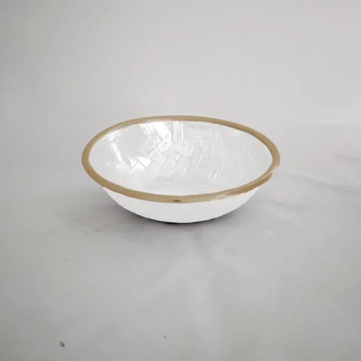 Thanni Bahamas Bowl White & Gold Medium
