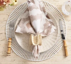 Watercolor Ikat Napkin Taupe Set of 4
