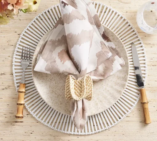 Watercolor Ikat Napkin Taupe Set of 4