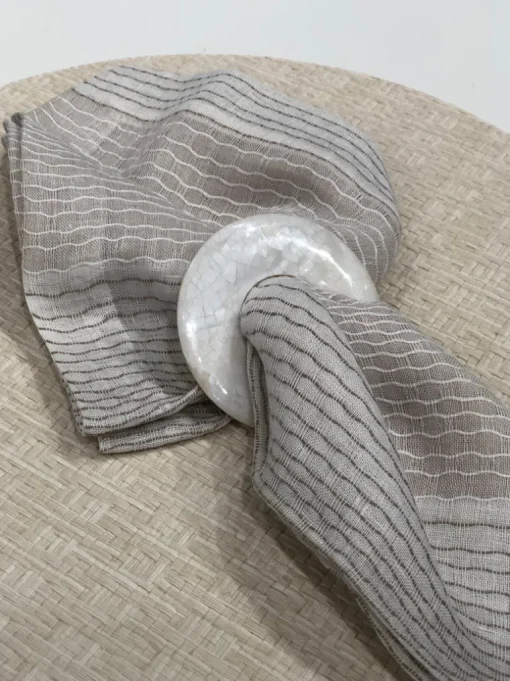 Wicker Round Placemat Cream Set of 4