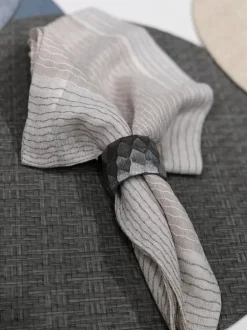 Wicker Round Placemat Grey Set of 4