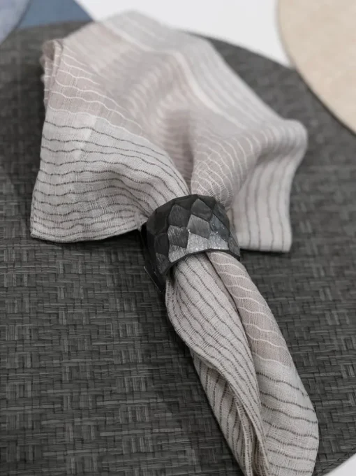 Wicker Round Placemat Grey Set of 4