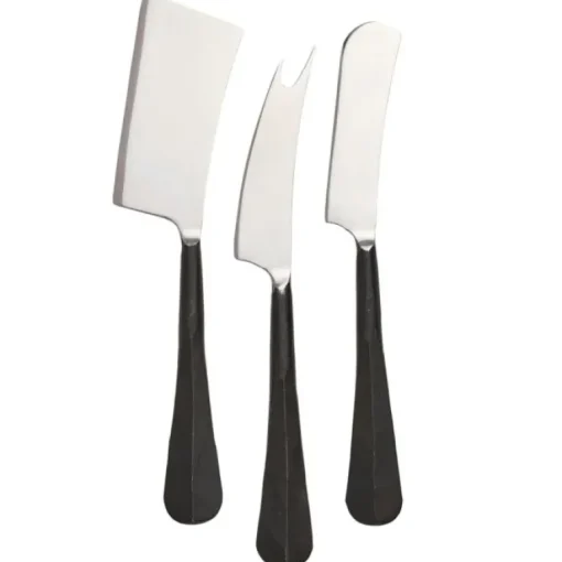 Woodbury Black Cheese Knife Set